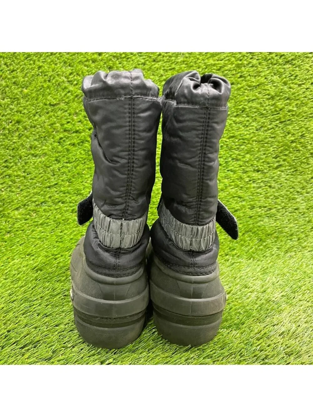 Sorel Flurry Boys Size 3Y Black Outdoor Waterproof Pull On Winter Snow Boots